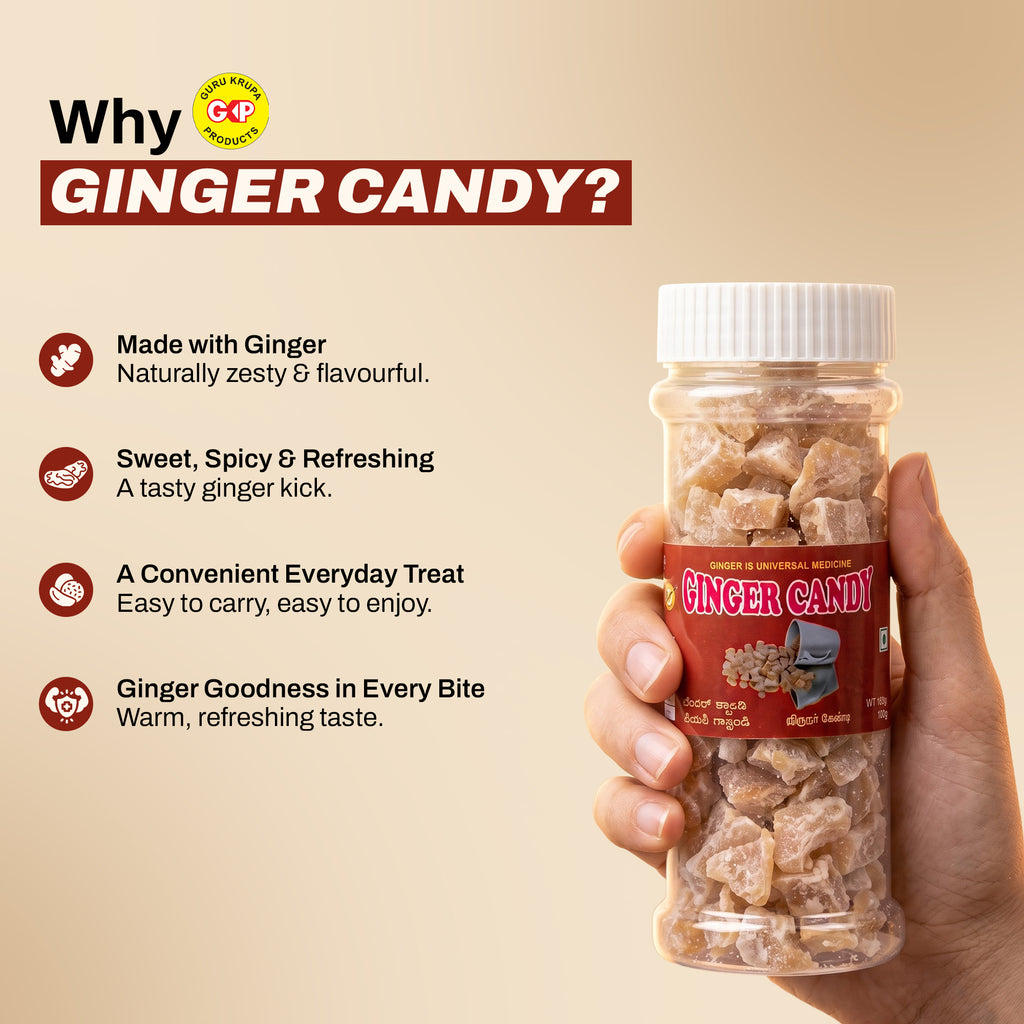 Ginger Candy – Value Pack of 3 Jars (70g Each)