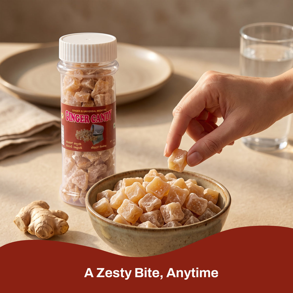 Ginger Candy – Value Pack of 3 Jars (70g Each)