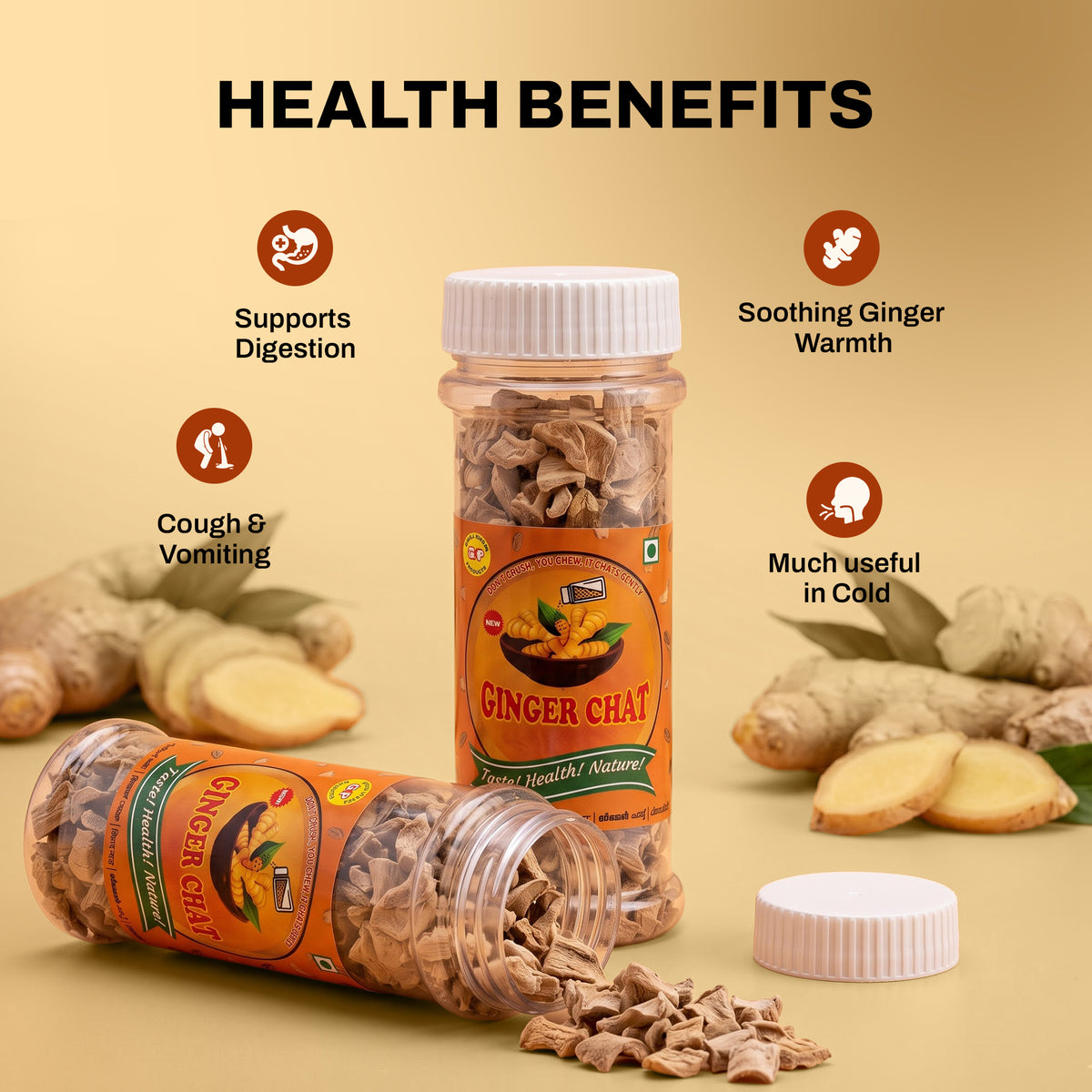 Ginger Chat – Value Pack of 3 (65g Per Jar)