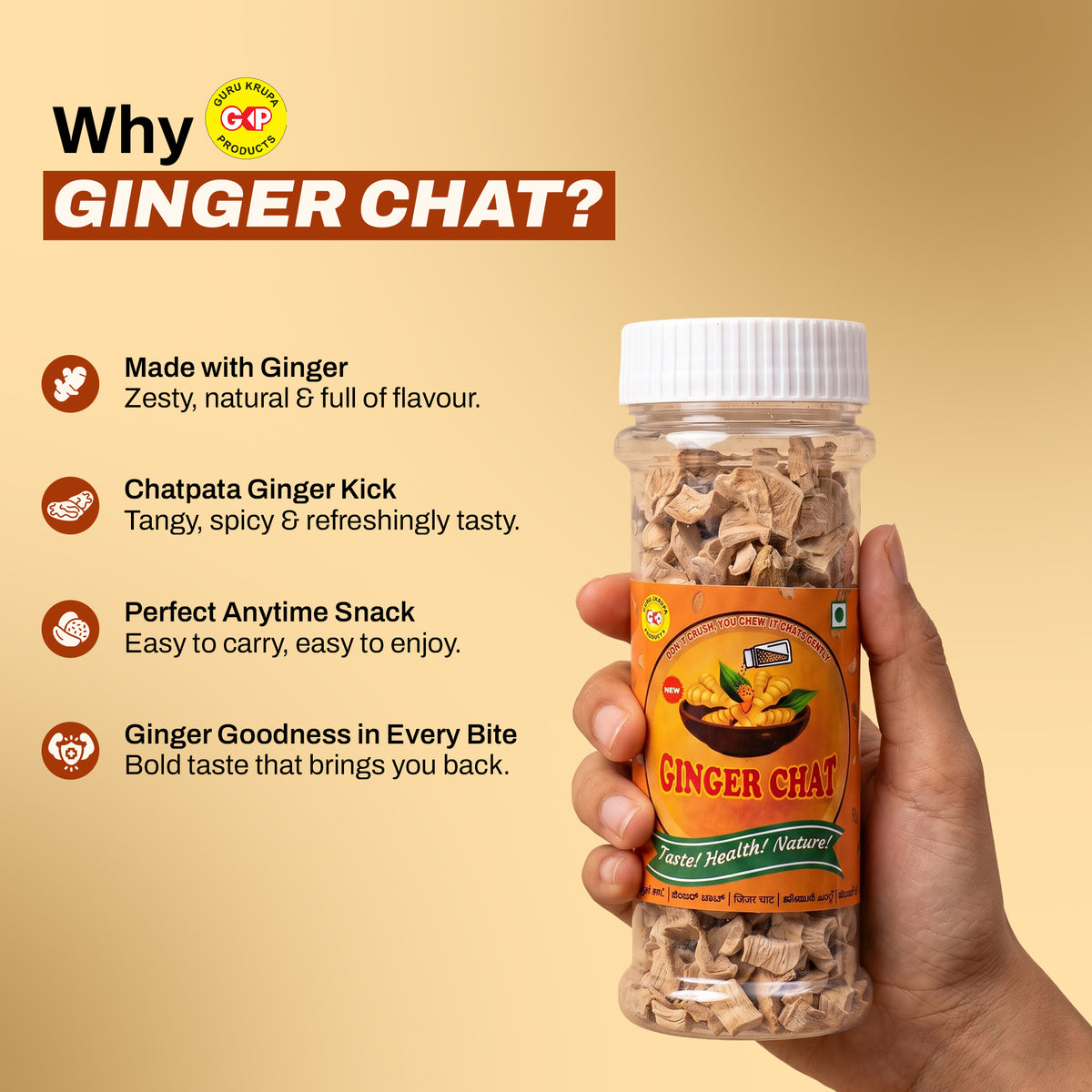 Ginger Chat – Value Pack of 3 (65g Per Jar)
