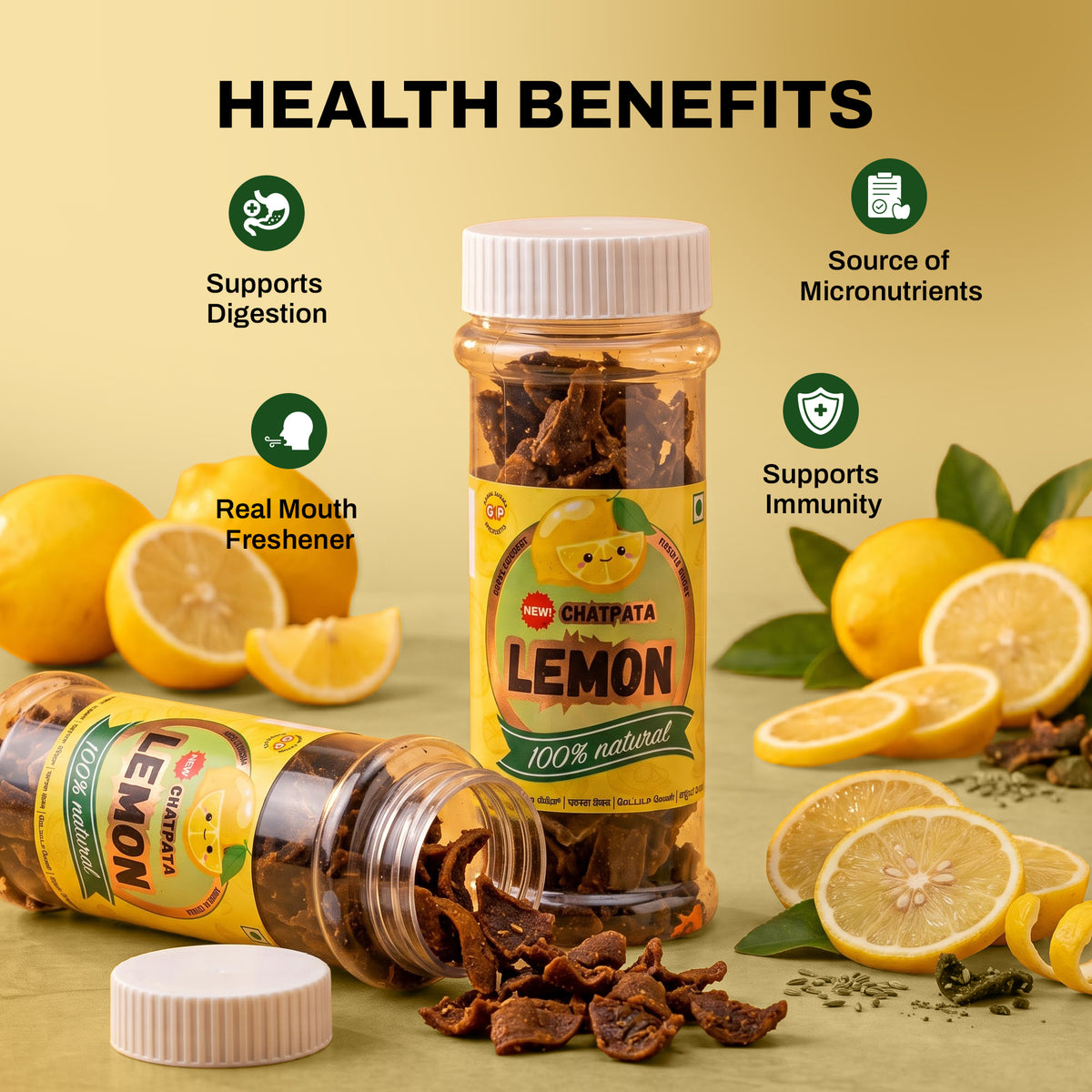Chatpata Lemon – Value Pack of 3 Jars (70g Each)